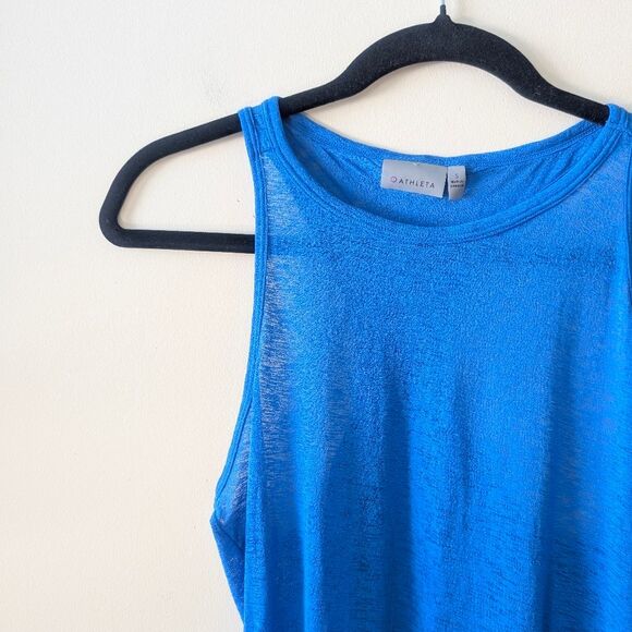 Athleta Crunch Tank Top Racer Back Activewear Blue Size Small - Picture 3 of 6